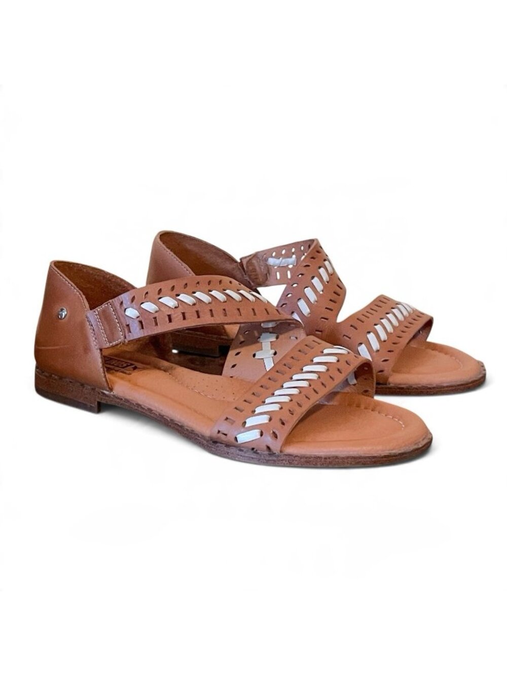 Pikolinos Womens Algar Sandals Sz 39 US 8.5 Tan Leather Boho Flat Comfort Shoe